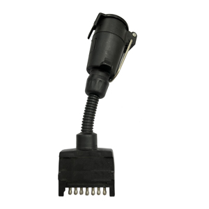 Nouveau adaptateur <span class=keywords><strong>de</strong></span> <span class=keywords><strong>remorque</strong></span> à <span class=keywords><strong>prise</strong></span> plate à <span class=keywords><strong>7</strong></span> voies vers grand connecteur <span class=keywords><strong>de</strong></span> <span class=keywords><strong>prise</strong></span> rond à <span class=keywords><strong>7</strong></span> <span class=keywords><strong>broches</strong></span> <span class=keywords><strong>de</strong></span> style européen pour camions pour remorques - Product Image 1