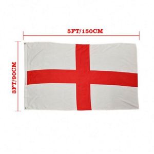 In Stock 3x5 FT 90x150cm Outdoor Events Flying Style Silk <b>Screen</b> Printed Polyester St.George's Cross England Flag - Product Image 3