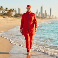 Burkinis couleur unie OEM ODM avec hijab, couvrance intégrale, grandes tailles, maillots de bain modestes, service de personnalisation complète