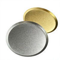 Assiette Ronde en Acier Inoxydable Style Coréen, Assiette à Steak Rétro à Angle Droit, Vaisselle de Cuisine, Plusieurs Tailles