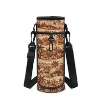 Sac de transport pour bouteille d'eau à motif Îles du Pacifique avec clip et bandoulière