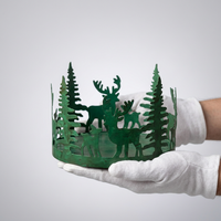 Porte-bougie votif en métal vert de grande taille, à thème de Noël, pour la décoration de la maison
