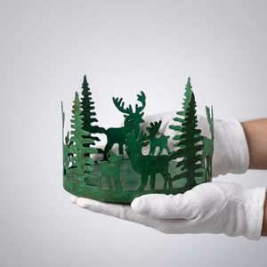Latest Christmas Theme Cutout <b>Large</b> Green Metal Votive <b>Candle</b> Holder for Home Decoration - Product Image 3