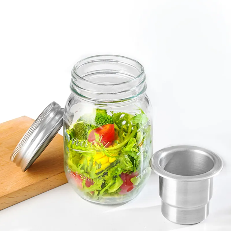 2023 New arrivals Rau lưu trữ container lớn chịu nhiệt niêm phong thực phẩm thủy tinh Mason Jar