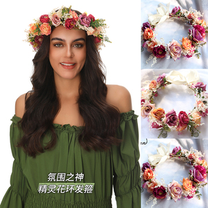Couronnes de <span class=keywords><strong>fleurs</strong></span> de rose en stock, bandeaux <span class=keywords><strong>pour</strong></span> <span class=keywords><strong>cheveux</strong></span> en herbe naturelle <span class=keywords><strong>pour</strong></span> filles, vente en gros - Product Image 2