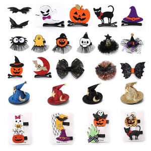 Juego de accesorios para el cabello de Halloween, pinzas temáticas de calabaza caprichosa/fantasma/murciélago, pinzas para el cabello bonitas, perfectas para el estilismo de disfraces de Halloween - Product Image 1