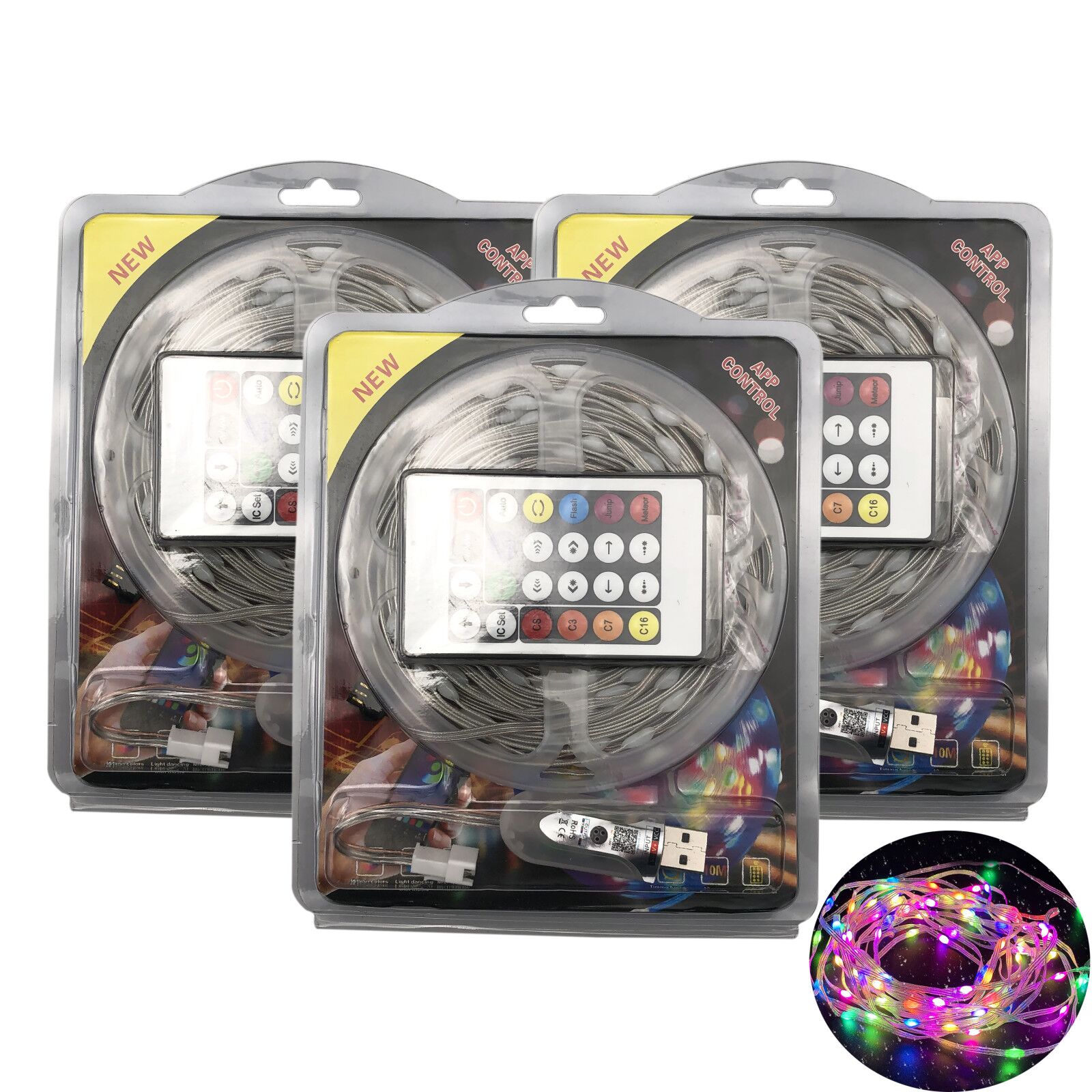 Houde Christmas Festival Holiday Smart App Control 100LEDs IP65 RGBW Color Changing LED String Light