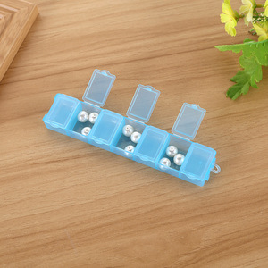 Small Plastic 7 Compartment Pill Box Travel Size Storage Organizer With Cover For Medicine Organizing - Product Image 4