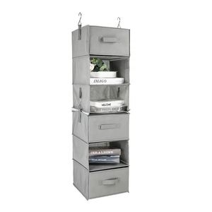 Organizador de Armario Colgante Plateado, Plegable, de Plástico y Metal, para Almacenamiento de Ropa en Hogar, Oficina, Hotel, Escuela - Product Image 1