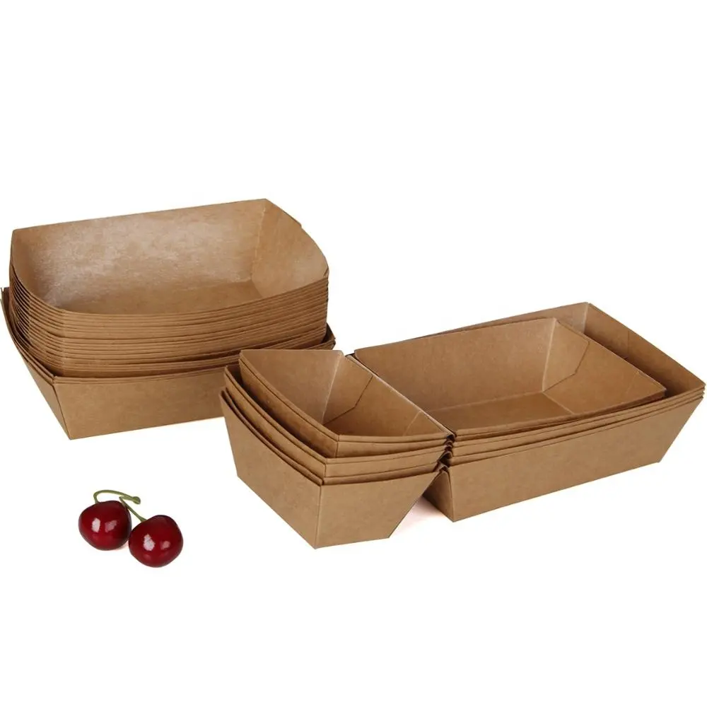 Caja de cartón desechable de tamaño personalizado para embalaje de alimentos, cartón Kraft de flauta F, papel Super grueso corrugado, GSM, caja de hamburguesas de papel