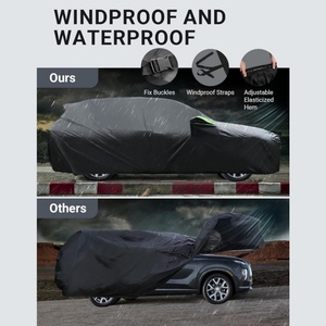 Housse de protection pour voiture, compatible avec <span class=keywords><strong>Ford</strong></span> Explore 2011 – 2024, coupe-vent, toutes saisons, imperméable, protection contre le soleil, la pluie, les UV, la poussière et la neige, housse extérieure - Product Image 4