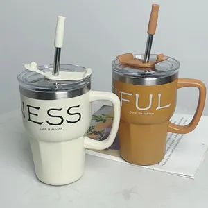 New 600ml Travel Grip 304 stainless steel Insulated Cups Portable Custom Coffee Mugs with Logo Vacuum Double Wall with handle