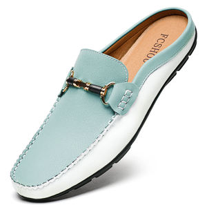 รองเท้าโลฟเฟอร์แบบเจาะรูสำหรับผู้ชาย, รองเท้าหนังแท้ระบายอากาศได้ดีรองเท้าผู้ชายรองเท้าหนังนิ่มมีสไตล์ - Product Image 2