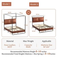 Dortoir d'étudiant moderne et solide de haute qualité lit double en métal lit en fer forgé design lits en métal de taille queen