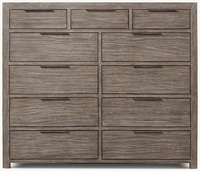 Commode moderne européenne en bois massif à 11 tiroirs, finition chêne patiné, meuble de rangement pour chambre et salon, commode large à tiroirs pour la maison