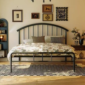 Cama Moderna con Estructura <span class=keywords><strong>de</strong></span> Hierro para <span class=keywords><strong>Alquiler</strong></span> en Hoteles, Hospitales, Escuelas, Villas y Apartamentos - 1.8m con Tapicería <span class=keywords><strong>de</strong></span> Tela - Product Image 1