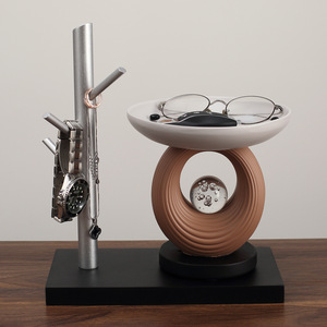 Modern Jewelry Organizer With Watch Holder And <b>Glasses</b> Tray For Entryway Or Living Room Decorative Storage - Product Image 1