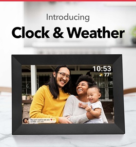 FRAMEO Cadre photo <span class=keywords><strong>numérique</strong></span> WiFi intelligent de 10.1 pouces avec rotation automatique du <span class=keywords><strong>portrait</strong></span> et du paysage, partagez des moments instantanément via l'application Frameo - Product Image 2