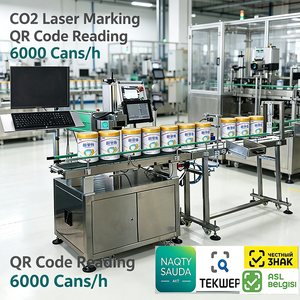 Codificador Láser de Códigos QR y DataMatrix Compatible con GS1 |   Máquina de Marcado en Línea con IA y EZCAD para Línea de Producción de Latas de Lácteos - Product Image 3
