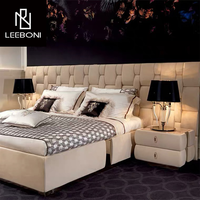 Nouveau design personnalisé en gros de lit queen size moderne rembourré de luxe blanc style italien en cuir sarcelle