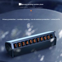 Panneau de stationnement temporaire mobile pour plaque d'immatriculation, carte de stationnement dissimulée à numéro de téléphone à pression