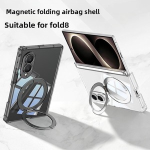 Coque transparente avec charnière entièrement enveloppée, support magnétique rotatif, airbag anti-chute, compatible avec l'étui de téléphone Samsung ZFold8 - Product Image 3