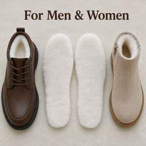 Semelles en peau de mouton australienne, fourrure naturelle, semelles chaudes pour hommes et femmes, chaussures d'hiver, accessoires de chaussures en gros - Product Image 5