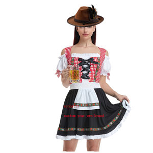 فستان تقليدي ألماني للنساء البالغات لحفلات أكتوبرفست والكرنفالات، زي فتاة البيرة التقليدي البافاري مع مريلة - Product Image 3