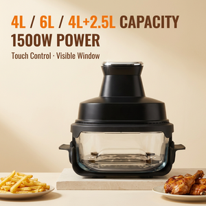 Grande friteuse à air nouvelle génération avec écran LED, double friteuse à air, facile à nettoyer, haute qualité, 1500 W, friteuse à air électrique KA20026 - Product Image 4