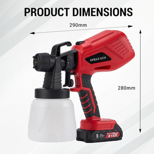 <span class=keywords><strong>Pistola</strong></span> <span class=keywords><strong>de</strong></span> Pulverización Inalámbrica sin Aire <span class=keywords><strong>de</strong></span> 21V a Batería <span class=keywords><strong>con</strong></span> 3 o 4 Modos <span class=keywords><strong>de</strong></span> Pulverización, Contenedor <span class=keywords><strong>de</strong></span> 1000ML para Pintar Coches, Muebles, Paredes - Bricolaje 1.3mm - Product Image 2