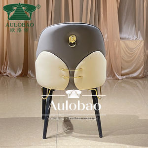 เก้าอี้รับประทานอาหารสไตล์นอร์ดิกหุ้มหนังสีน้ำเงินสำหรับร้านอาหาร - Product Image 5