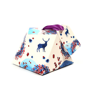 圣诞盒2026迷你绿色巧克力糖果礼盒麋鹿圣诞礼物盒带丝带标签礼品盒 - Product Image 5