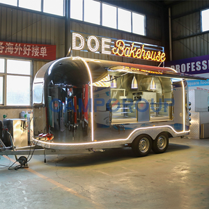 Concession <span class=keywords><strong>foodtruck</strong></span> remorque alimentaire en acier inoxydable pizza imbiswagen magasin d'alimentation double axel food truck avec cuisine complète - Product Image 6