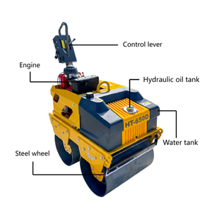 Rouleau Compacteur Vibratoire Mini à Double Tambour à Commande Manuelle de 0,53 Tonne - Product Image 2