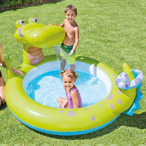 Piscine gonflable en forme de crocodile 200x90cm, jouet aquatique d'extérieur pour enfants, pour la natation et les jeux aquatiques - Product Image 2