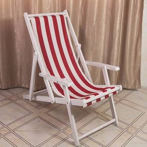Chaise longue de plage en bois inclinable en <span class=keywords><strong>toile</strong></span> Oxford pliante portable avec accoudoirs pour une utilisation en extérieur - Product Image 2
