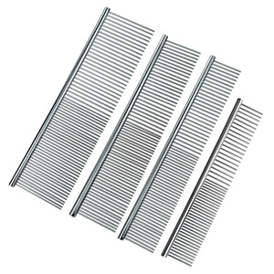 หวีสแตนเลสสำหรับสัตว์เลี้ยง หวีซี่คู่สำหรับสุนัขและแมว ช่วยสางขน - Product Image 2