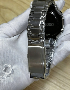 Montre de sport et d'affaires pour homme avec mouvement à quartz, boîtier en acier inoxydable de luxe, bracelet en cuir, étanche, avec calendrier - Product Image 3