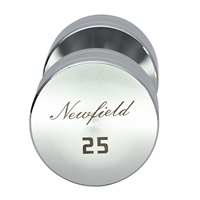 Ensemble d'haltères en métal calibré Premium Fitness 27.5kg miroir très brillant comme de l'acier brillant revêtu de chrome décoratif argenté