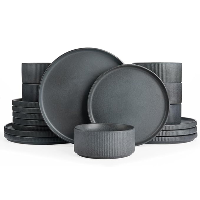 Ensemble de 18 pièces bleu-gris foncé mat avec défauts mineurs