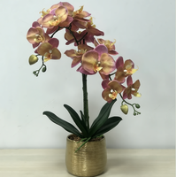 Kit de construction de mini-bonsaï en forme de fleur d'orchidée, plante artificielle en pot, briques décoratives, cadeaux pour la décoration
