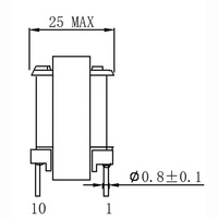 Transformador de Bobina Toroidal con Núcleo de Ferrita Tianyi 220 de 12 Voltios EE25 EE28 para Aplicaciones de Bajo Voltaje, Frecuencia de 20KHz-500KHz, CE CQC