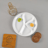 Assiette de petit-déjeuner en porcelaine fine, motif uni, finition brillante, style moderne et minimaliste, pour la maison, pour adultes, favorisant la réduction des graisses