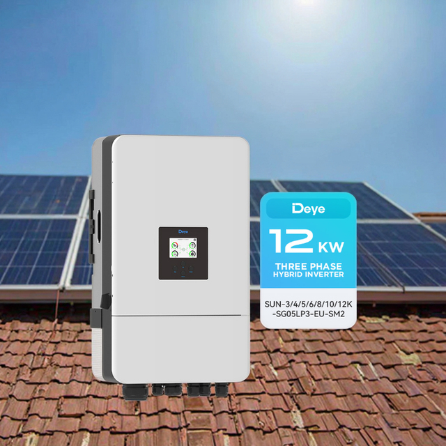 For Deye 48V All-in-One Hybrid Inverter 12kW 60Hz On-Grid Three Phase 16A IP65 Dual MPPT WiFi/GPRS Lithium/Lead-Acid Home Solar