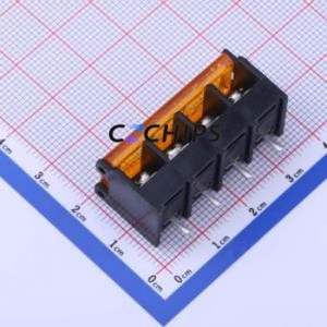 DBT50G-8.25-4P-BK-P Barrier Terminal Block Through hole,P=8.25mm Connector With Cover Plate 8.25mm 1x4P Straight Pin - Product Image 2