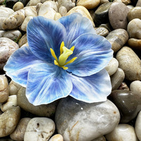 Tête de tulipes artificielles de haute qualité Simulation de décoration de mariage Petite impression 3D en soie Guirlande de fleurs de tulipes simulées