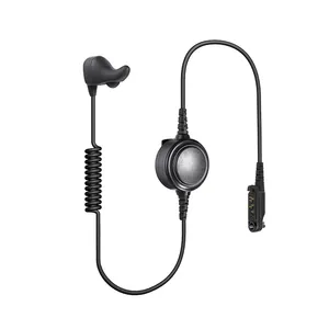 Walkie talkie headset taktis, headset konduksi earbone dengan mikrofon taktis ptt dan lapel untuk radio dua arah telinga radio dua arah