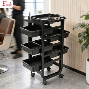 Xe đẩy cắt tóc bằng nhựa đen hiện đại W-x101 5 ngăn kéo có tay cầm dành cho tiệm cắt tóc - Product Image 3