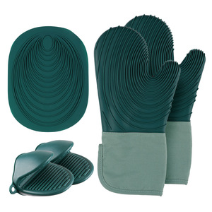 Gants de cuisine en silicone personnalisés avec logo imprimé, antidérapants, écologiques, résistants à la chaleur, pour la protection des mains du chef - Product Image 1