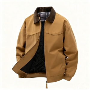 Fabricant de vestes, vente en gros de vestes en toile décontractées et tendance, coupe ample personnalisée, fermeture éclair, adaptées à l'automne - Product Image 1